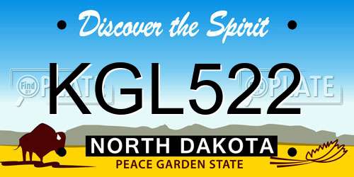 KGL522 North Dakota License Plate