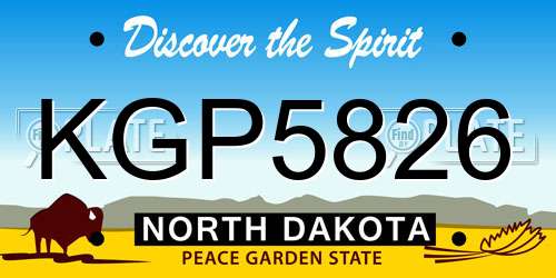 KGP5826 North Dakota License Plate