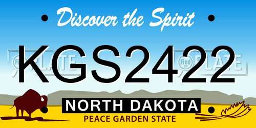 KGS2422 North Dakota License Plate