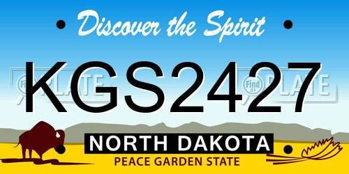 KGS2427 North Dakota License Plate