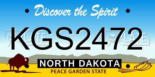 KGS2472 North Dakota License Plate