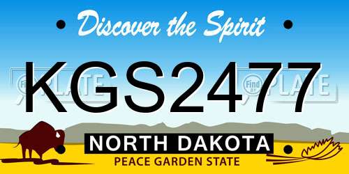 KGS2477 North Dakota License Plate