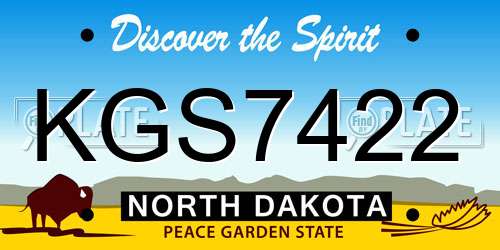KGS7422 North Dakota License Plate