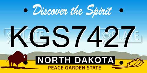 KGS7427 North Dakota License Plate