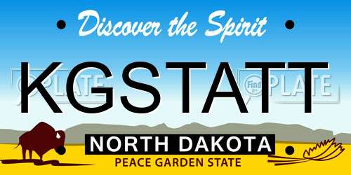 KGSTATT North Dakota License Plate