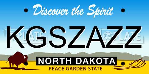 KGSZAZZ North Dakota License Plate