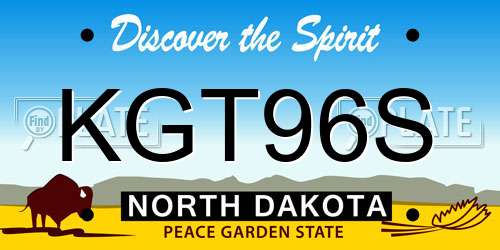 KGT96S North Dakota License Plate