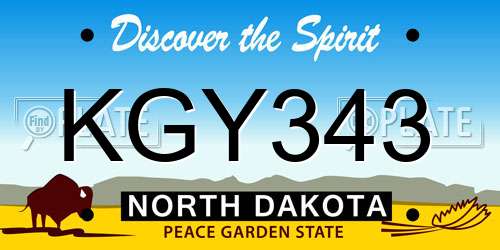 KGY343 North Dakota License Plate