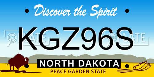KGZ96S North Dakota License Plate