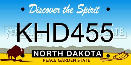 KHD455 North Dakota License Plate
