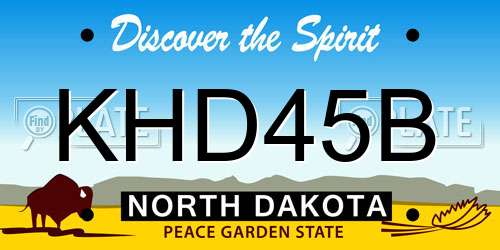KHD45B North Dakota License Plate