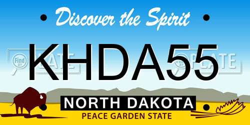 KHDA55 North Dakota License Plate