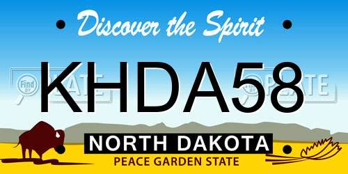 KHDA58 North Dakota License Plate
