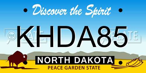 KHDA85 North Dakota License Plate