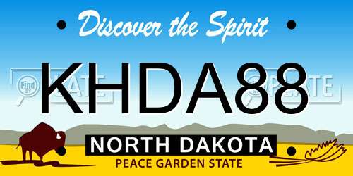 KHDA88 North Dakota License Plate