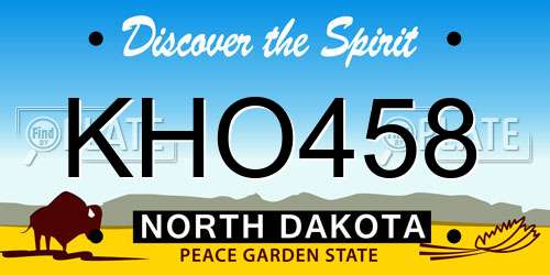 KHO458 North Dakota License Plate