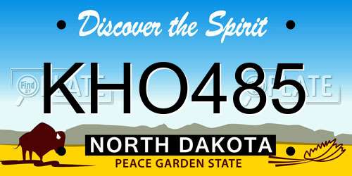 KHO485 North Dakota License Plate