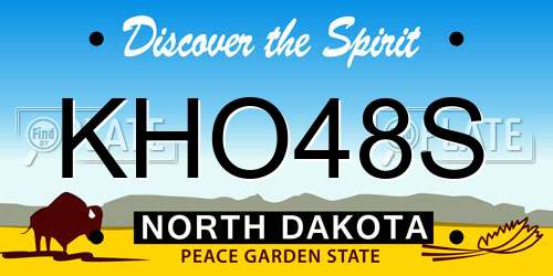 KHO48S North Dakota License Plate