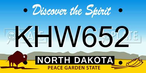 KHW652 North Dakota License Plate