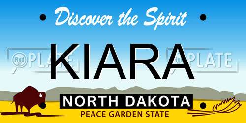 KIARA North Dakota License Plate