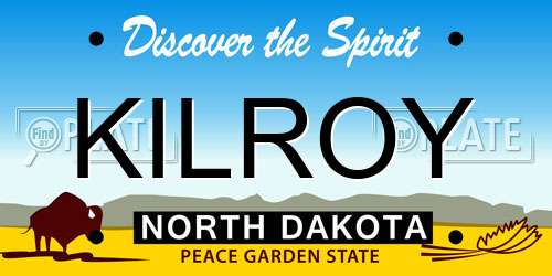 KILROY North Dakota License Plate