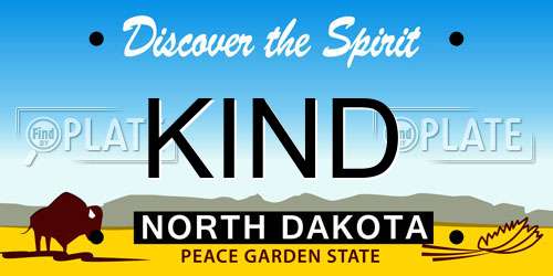 KIND North Dakota License Plate