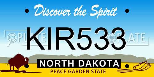 KIR533 North Dakota License Plate