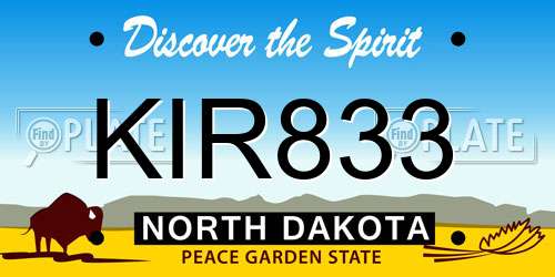 KIR833 North Dakota License Plate