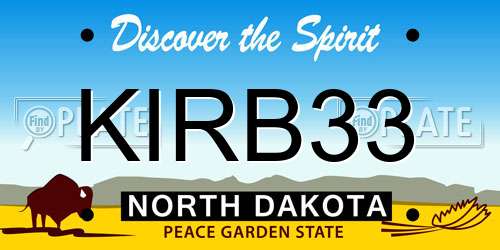 KIRB33 North Dakota License Plate