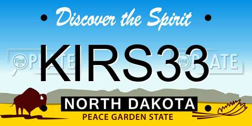 KIRS33 North Dakota License Plate