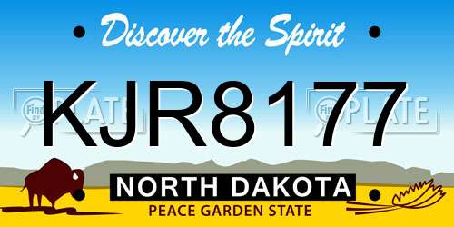 KJR8177 North Dakota License Plate