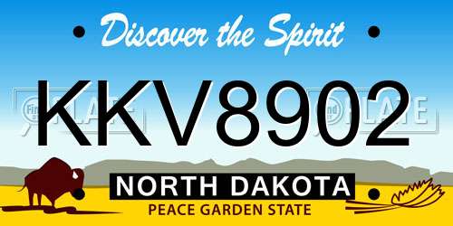 KKV8902 North Dakota License Plate