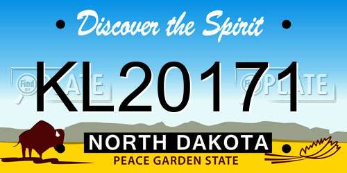 KL20171 North Dakota License Plate