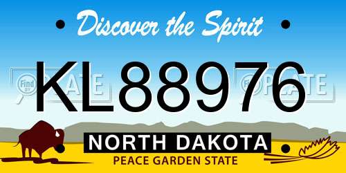 KL88976 North Dakota License Plate