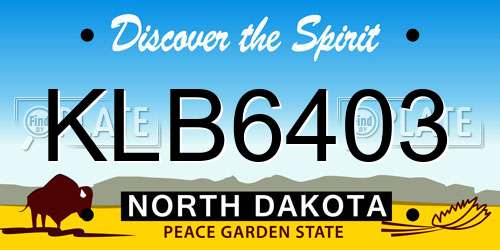 KLB6403 North Dakota License Plate