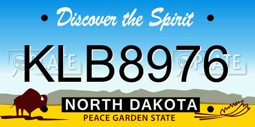 KLB8976 North Dakota License Plate