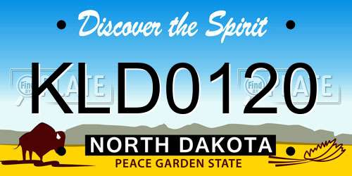 KLD0120 North Dakota License Plate