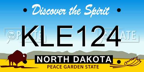 KLE124 North Dakota License Plate