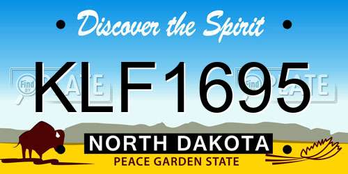 KLF1695 North Dakota License Plate