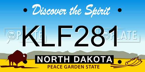 KLF281 North Dakota License Plate