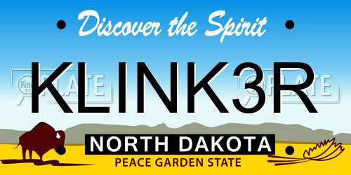 KLINK3R North Dakota License Plate