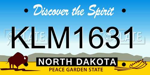 KLM1631 North Dakota License Plate