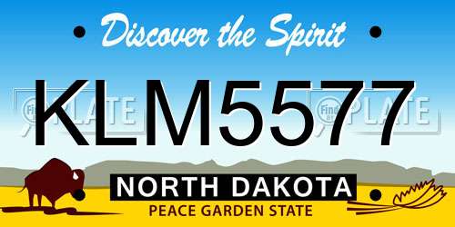 KLM5577 North Dakota License Plate