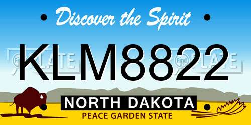 KLM8822 North Dakota License Plate