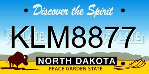 KLM8877 North Dakota License Plate