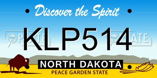 KLP514 North Dakota License Plate