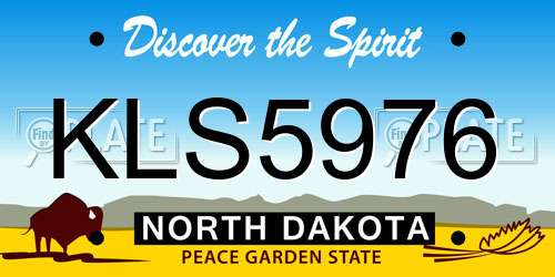 KLS5976 North Dakota License Plate