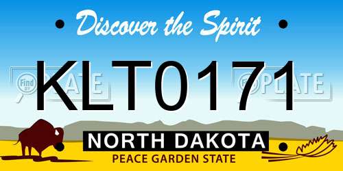 KLT0171 North Dakota License Plate