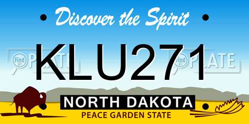 KLU271 North Dakota License Plate