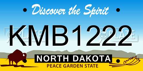 KMB1222 North Dakota License Plate